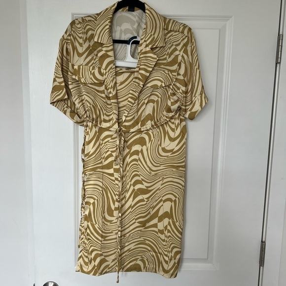 SHEIN All Over Print Lace Up Shirt & Split Detail Skirt - Picture 3 of 3